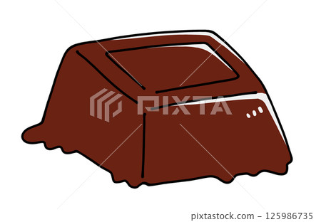 簡單、略微融化的巧克力,塗上 簡單、略微融化的巧克力,塗上 125986735