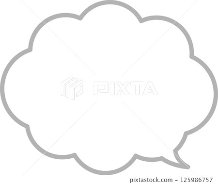 A simple cloud-shaped speech bubble with a tail at the bottom right. A simple cloud-shaped speech bubble with a tail at the bottom right. 125986757