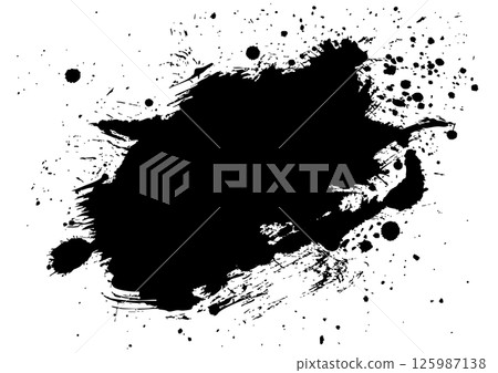 A background of ink splattered with a brush 125987138