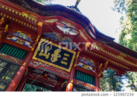 Chichibu Mitsumine Shrine - Autumn scenery of the grounds - Close-up of the mountain gate 125987230