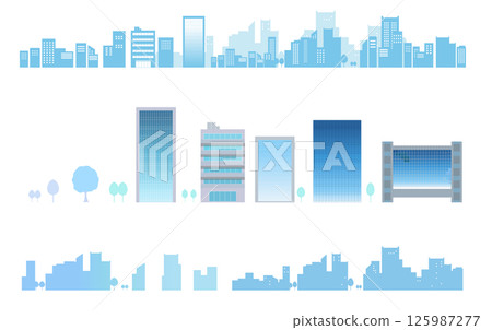 簡單的城市景觀輪廓圖設定背景圖 125987277