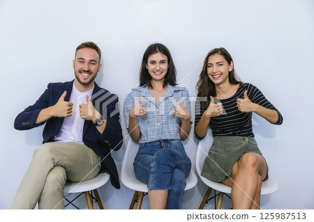 Businessmans crew working with new startup project in modern Office. 125987513