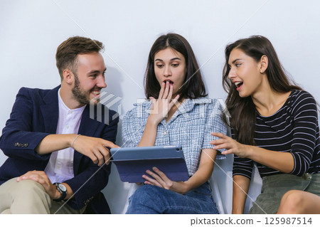 Businessmans crew working with new startup project in modern Office. 125987514