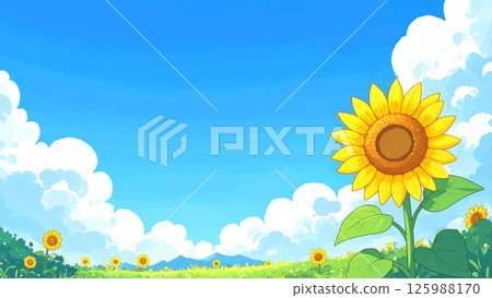 Sunflower and blue sky 125988170