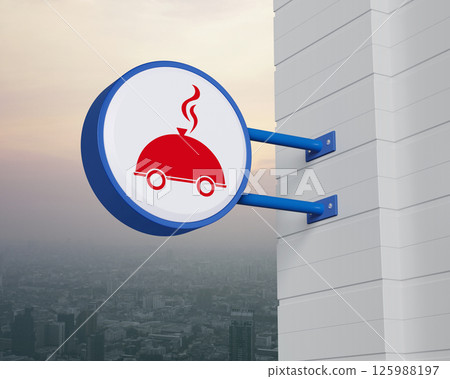 Business food delivery online concept, 3D rendering 125988197