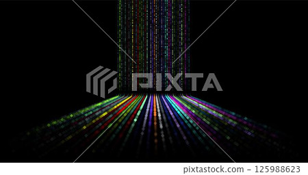 Wave pattern vector. 3D glowing abstract digital particles background. Technology concept. Abstract background. Future vector illustration. Wave pattern vector. 3D glowing abstract digital particles background. Technology concept. Abstract background. Future vector illustration. 125988623