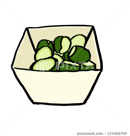 Cut cucumber dish illustration material 125988704