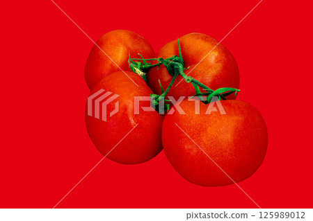 tomatoes on a red background 125989012