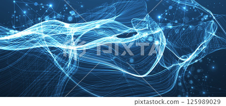 Abstract flowing wave lines. Design element for technology, science, modern data concept. Vector Abstract flowing wave lines. Design element for technology, science, modern data concept. Vector 125989029