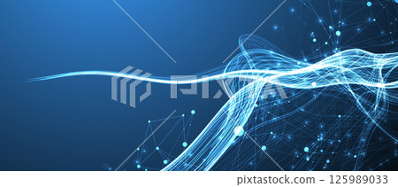 Abstract flowing wave lines. Design element for technology, science, modern data concept. Vector 125989033