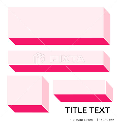 Set of pink simple heading title frame box 3D illustration material text box Set of pink simple heading title frame box 3D illustration material text box 125989366