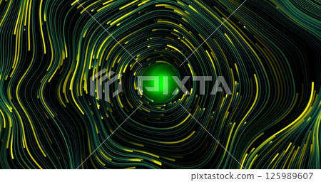 Wave pattern vector. 3D glowing abstract digital particles background. Technology concept. Abstract background. Future vector illustration. 125989607