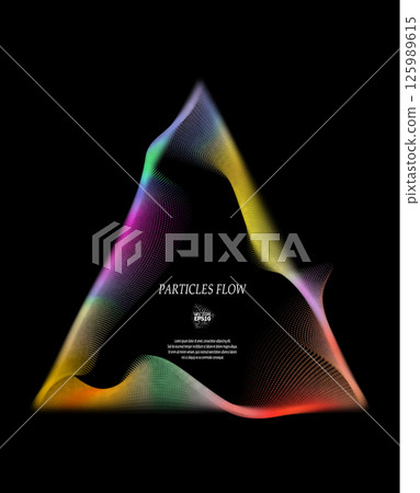 Wave pattern vector. 3D glowing abstract digital particles background. Technology concept. Abstract background. Future vector illustration. 125989615