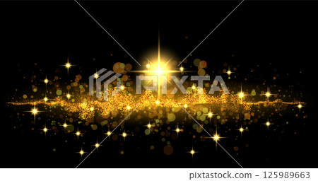 Golden sparks flying on a black background. Vector illustration Golden sparks flying on a black background. Vector illustration 125989663