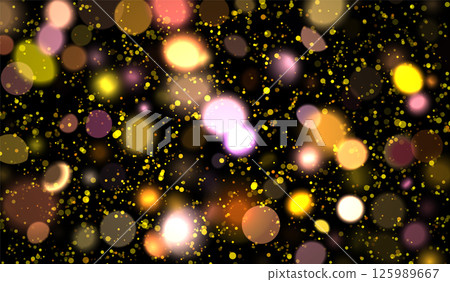 Golden glitter and sparkling stars create a festive Christmas background. Perfect for a Merry Christmas and Happy New Year greeting card, radiating warmth and holiday cheer. 125989667