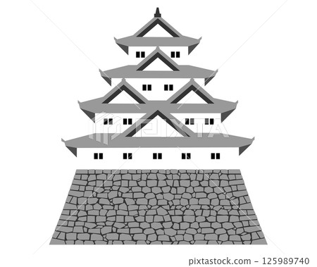 一座四層樓高的日本城堡的插圖 一座四層樓高的日本城堡的插圖 125989740