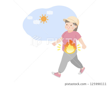 Illustration material of a fat middle-aged woman walking Illustration material of a fat middle-aged woman walking 125990111