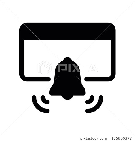 Credit Card with a Ringing Bell Symbolizing a Payment Notification 125990378