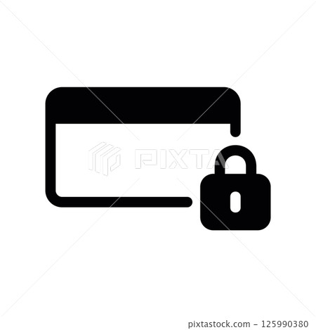 Credit Card with a Padlock Symbolizing Secure Encrypted Payment 125990380