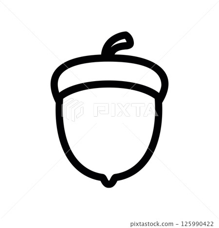 Outline Icon of an Acorn the Nut of an Oak Tree in Autumn 125990422