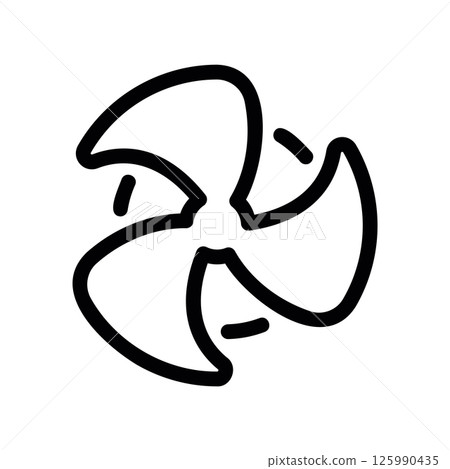 Rotating Fan Blades Icon for Air Circulation or Ventilation 125990435