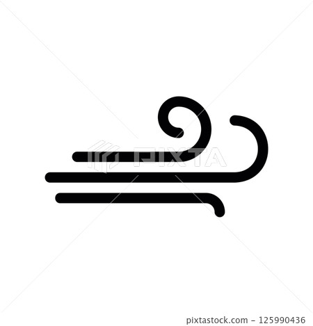 Gentle Breeze Icon Depicting Smooth Airflow Lines 125990436