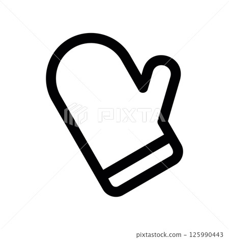 Single Winter Mitten Icon for Cold Weather Protection Single Winter Mitten Icon for Cold Weather Protection 125990443