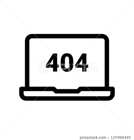Laptop Computer Displaying 404 Error Message Indicating Page Not Found Laptop Computer Displaying 404 Error Message Indicating Page Not Found 125990495