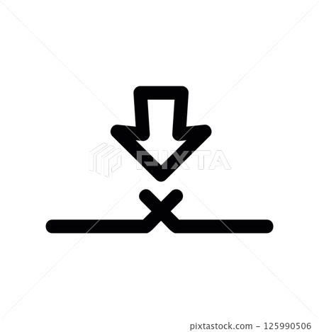 Download Interrupted Icon with Arrow Pointing Down to Broken Line Download Interrupted Icon with Arrow Pointing Down to Broken Line 125990506