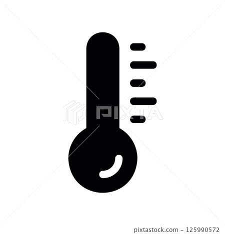 Simple Outline Illustration of a Thermometer 125990572