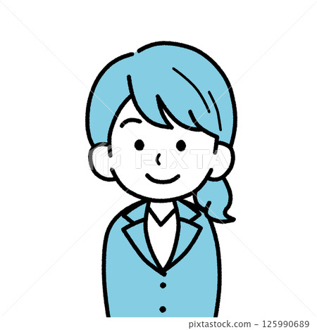 Illustration of an office lady wearing a suit 125990689
