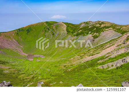 Looking down on the crater of Mt. Yotei in midsummer③ Looking down on the crater of Mt. Yotei in midsummer③ 125991107