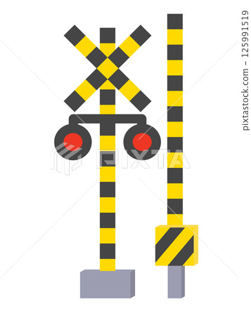 簡單的日本鐵路道口圖像插圖 125991519