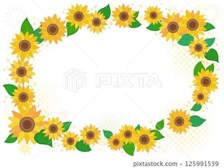 夏季向日葵花花環框架 125991539