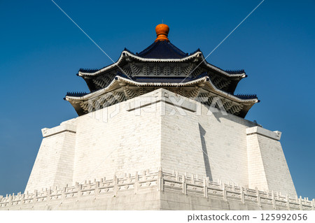 Chiang Kai-shek Memorial Hall at Liberty Square in Taipei, Taiwan under clear blue sky Chiang Kai-shek Memorial Hall at Liberty Square in Taipei, Taiwan under clear blue sky 125992056