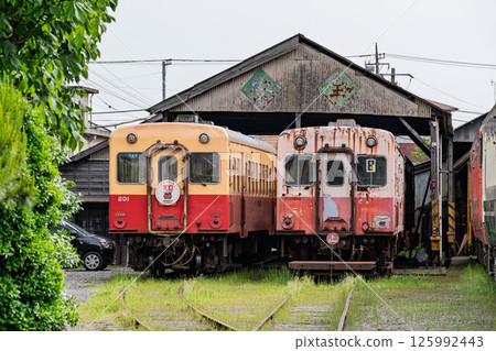 Kominato Railway train parked at Goi Locomotive Depot Kominato Railway train parked at Goi Locomotive Depot 125992443