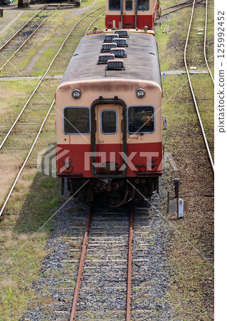 Kominato Railway train parked at Goi Locomotive Depot 125992452