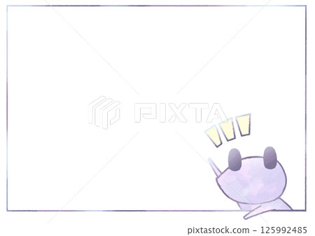 青蛙舉手框背景（紫色） 125992485