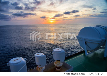 sunset seen from the ferry 125993129