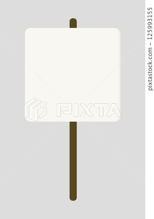 Protest board and wooden stick, square shape for public message, political statement, social 125993155