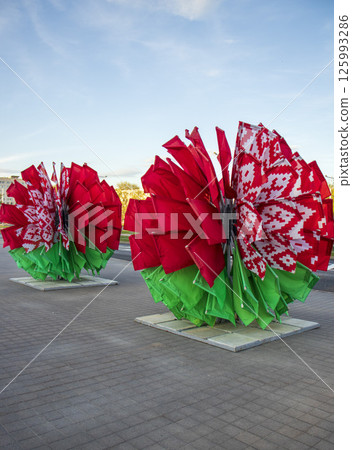 Minsk, Belarus - 05.04.2025 - City is decorated for celebration of victory day of the second world war 125993286