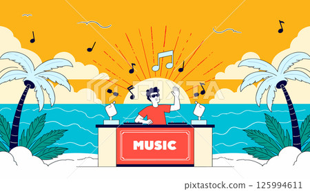 DJ on Tropical Beach DJ on Tropical Beach 125994611