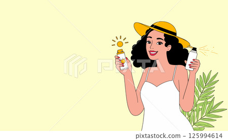 Woman Applying Sunscreen 125994614