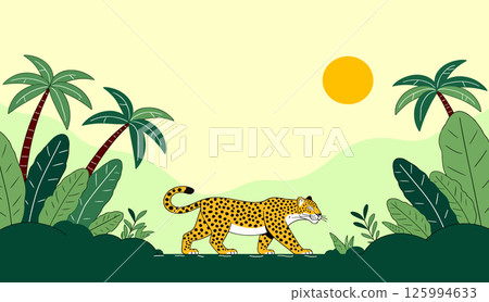 Leopard in a Tropical Landscape Leopard in a Tropical Landscape 125994633