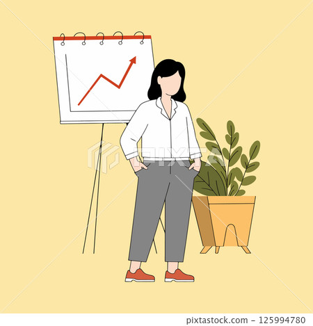 Businesswoman Presenting Growth Chart 125994780