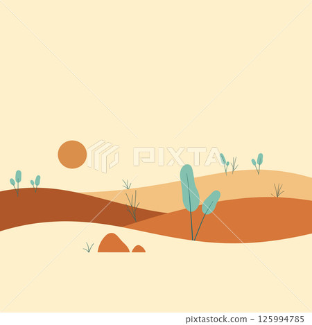 Minimalist Desert Landscape Illustration Minimalist Desert Landscape Illustration 125994785