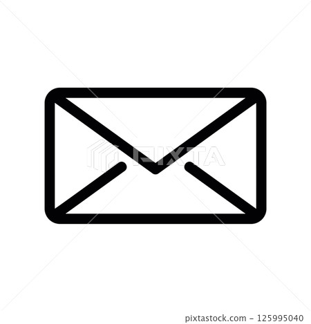 Classic Envelope Mail Icon Representing Digital Communication on White Background Classic Envelope Mail Icon Representing Digital Communication on White Background 125995040
