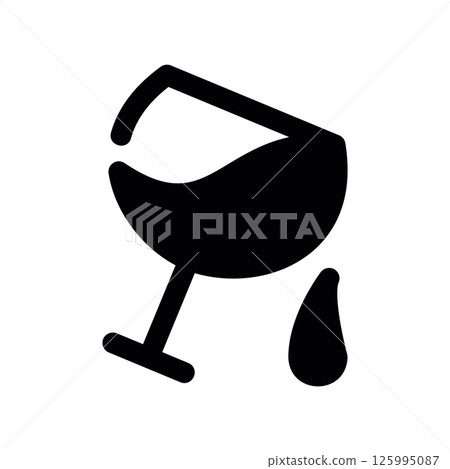 Wine Glass with Liquid Dripping in Multiple Streams Wine Glass with Liquid Dripping in Multiple Streams 125995087