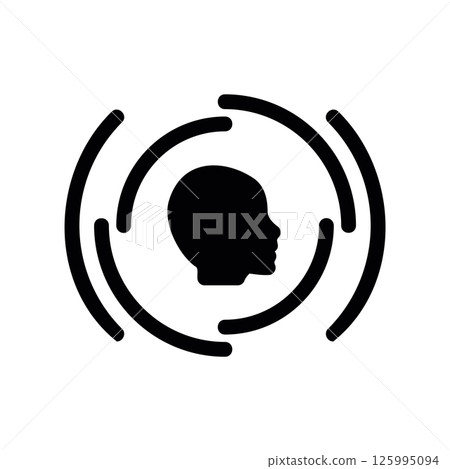 User Tracking or Data Analysis Icon with Radar Circles User Tracking or Data Analysis Icon with Radar Circles 125995094