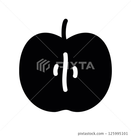 (Simple Digital Illustration of an Apple Fruit with Core Exposed2 11) 125995101